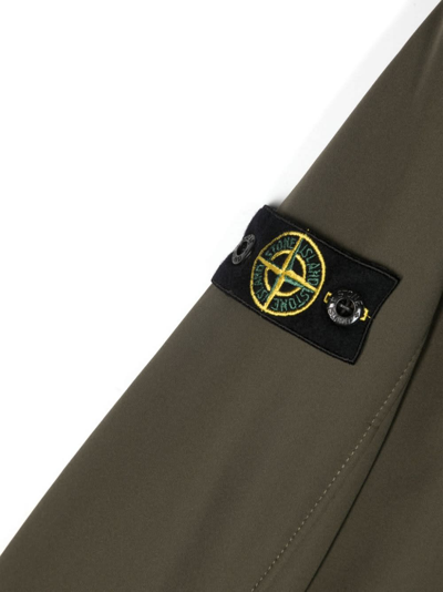 Shop Stone Island Junior Soft Shell-r_e.dye Jacket In Military Green Recycled Polyester In Verde