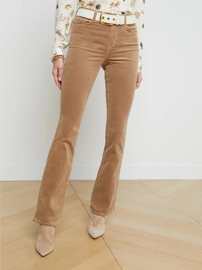 Shop L Agence Stevie Velvet Jean In Dark Cappuccino