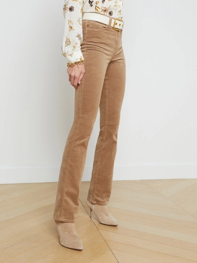 Shop L Agence Stevie Velvet Jean In Dark Cappuccino