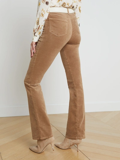 Shop L Agence Stevie Velvet Jean In Dark Cappuccino