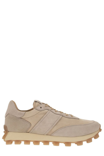 Shop Tod's Nubuck Low Top Trainers In Multi