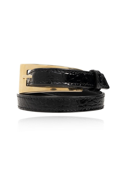Shop Saint Laurent Wrap Around Bracelet In Black