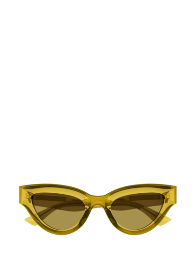 Shop Bottega Veneta Eyewear Sharp Cat Eye Sunglasses In Yellow