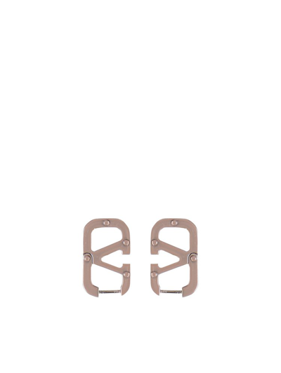 Shop Valentino Vlogo Plaque Earrings In Gold