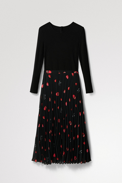 Shop Desigual Two-piece Slim Midi Dress In Black