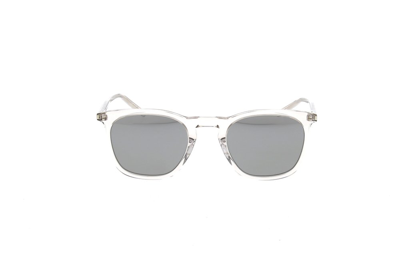 Shop Saint Laurent Eyewear Square Frame Sunglasses In Silver