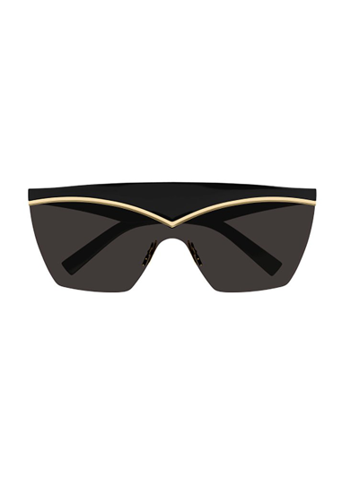 Shop Saint Laurent Eyewear Mask Frame Sunglasses In Black