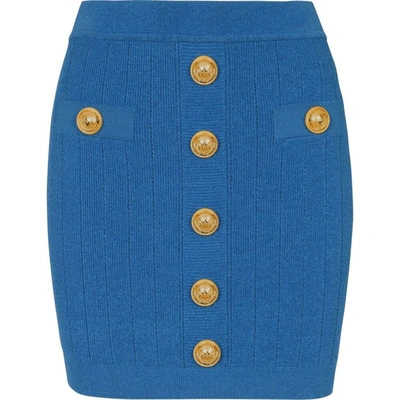 Shop Balmain Skirts In Blue