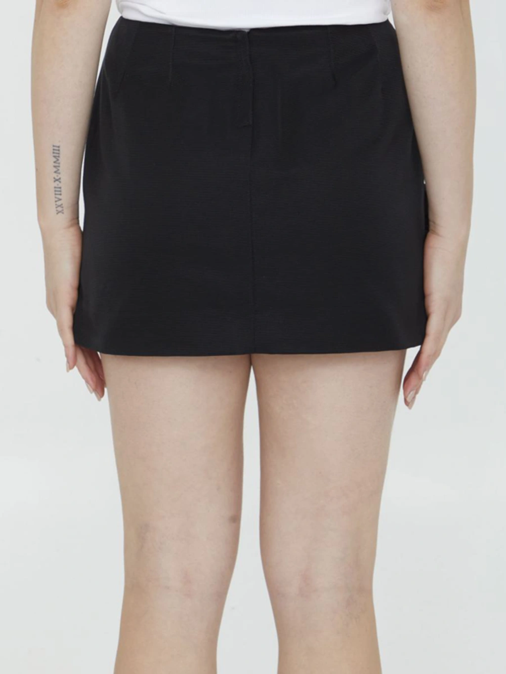 Dolce & Gabbana Ottoman Miniskirt With Flowers In Black