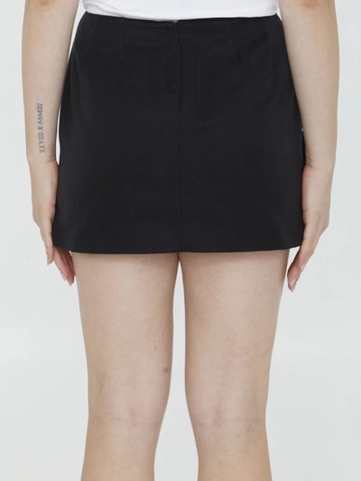 Dolce & Gabbana Ottoman Miniskirt With Flowers In Black