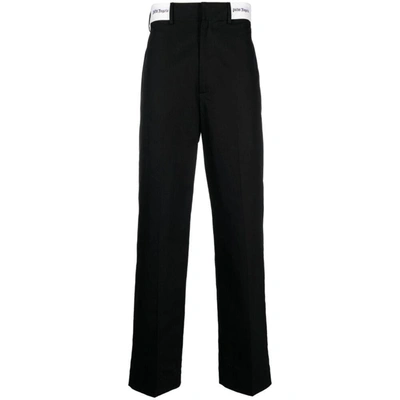 Shop Palm Angels Pants In Black/white