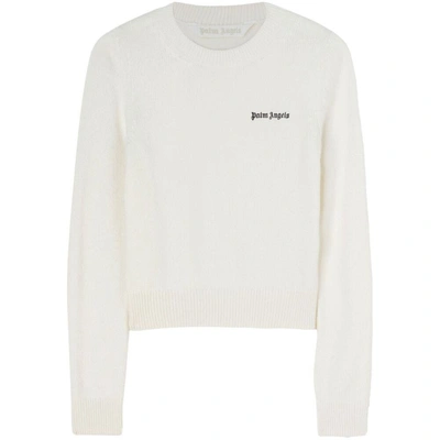 Shop Palm Angels Sweaters In White/black