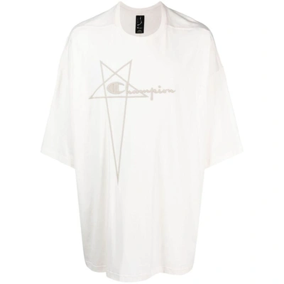 Shop Rick Owens X Champion T-shirts In Neutrals