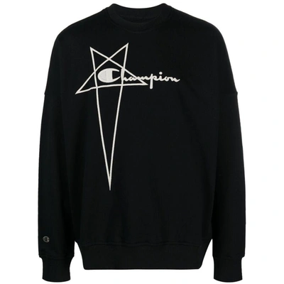 Shop Rick Owens X Champion Sweaters In Black