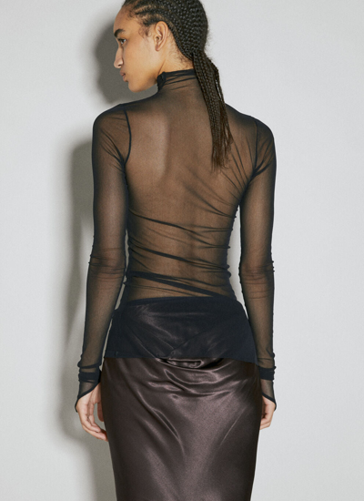 Shop Ann Demeulemeester Women Zenia Long Sleeve High Neck Top In Black