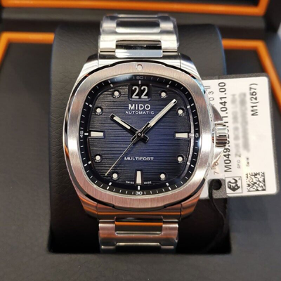 Pre-owned Mido Multifort Tv Big Date Blue Dial Stainless Auto 40mm M049.526.11.041.00