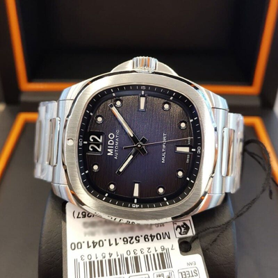 Pre-owned Mido Multifort Tv Big Date Blue Dial Stainless Auto 40mm M049.526.11.041.00