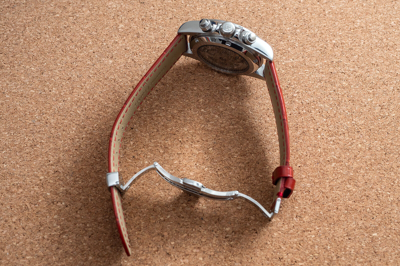 Pre-owned Pagani 40mm Automatic Mechanical Watch Silver Luxury Stones Red Leather Strap Gift