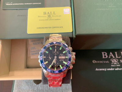 Pre-owned Ball Titanium Ø 42mm Helium Release Crown Hydrocarbon Nedu Dc3226a-s3c-bk Cosc