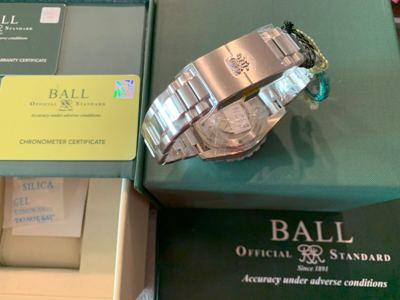 Pre-owned Ball Titanium Ø 42mm Helium Release Crown Hydrocarbon Nedu Dc3226a-s3c-bk Cosc