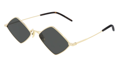Pre-owned Saint Laurent Sunglasses Sl 302 Lisa 004 Gold Grey Unisex In Gray