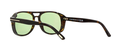 Pre-owned Tom Ford Rosco Ft 1022 Dark Havana/light Green (52n) Sunglasses