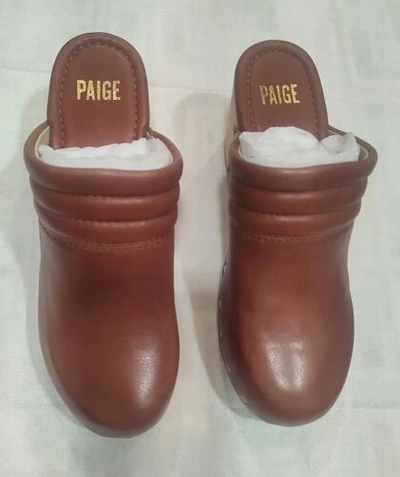 Pre-owned Paige Women's Robbie Whiskey Clog Size 7.5 In Brown