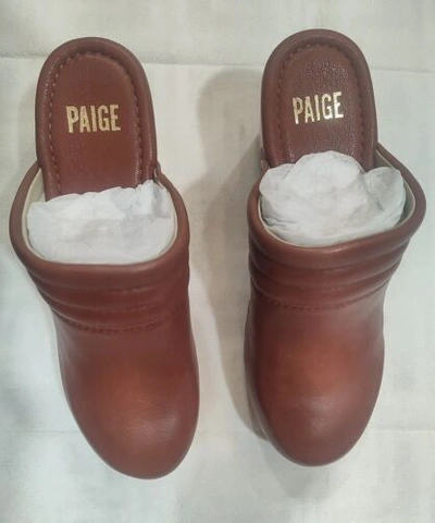 Pre-owned Paige Women's Robbie Whiskey Clog Size 7.5 In Brown