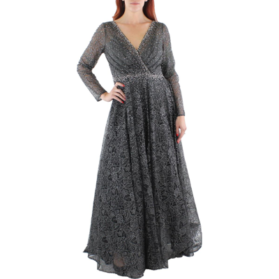 Pre-owned Mac Duggal Womens Lace Overlay Long Prom Evening Dress Gown Bhfo 2804 In Graphite