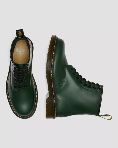Pre-owned Dr. Martens' Dr. Martens 1460 Smooth Leather Lace Up Boots Women's Green 11822207