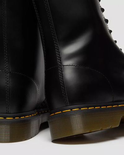 Pre-owned Dr. Martens 1490 Smooth Leather Mid Calf Boots Men's Black 11857001