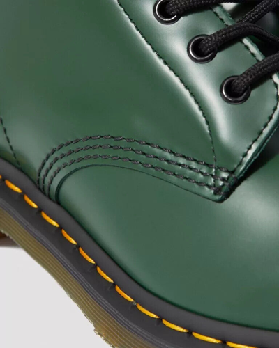 Pre-owned Dr. Martens' Dr. Martens 1460 Smooth Leather Lace Up Boots Women's Green 11822207