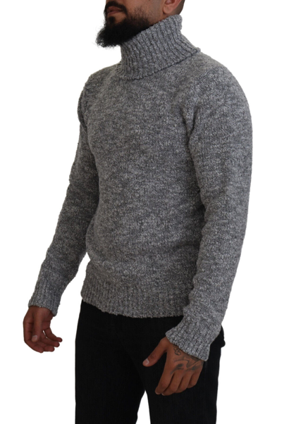 Pre-owned Dolce & Gabbana Sweater Gray Wool Knit Turtleneck Pullover It46/ Us36/ S 1300usd