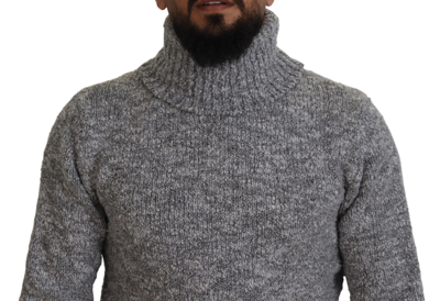 Pre-owned Dolce & Gabbana Sweater Gray Wool Knit Turtleneck Pullover It46/ Us36/ S 1300usd