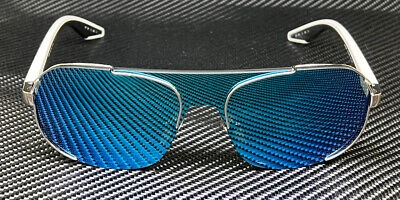Pre-owned Prada Linea Rossa Ps 53ys 1bc08u Silver Blue Mirror Men 61 Mm Sunglasses In Green