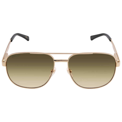 Pre-owned Gucci Gg1223s 001 Gradient Brown Navigator Men's Sunglasses 60