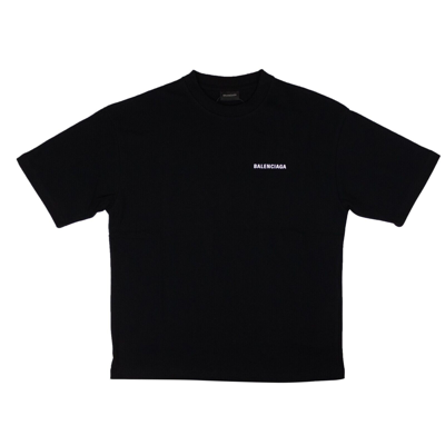 Pre-owned Balenciaga Black Logo Cotton T-shirt Size S $690