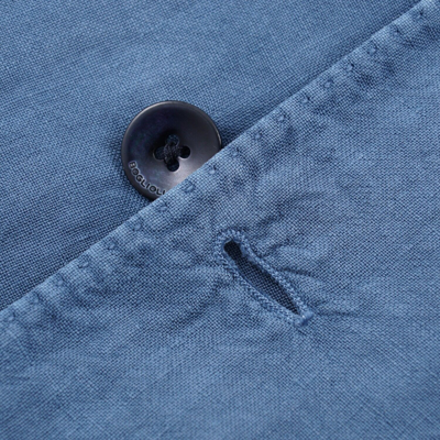 Pre-owned Boglioli Soft-constructed Washed Linen Blazer Slim 42r (eu 52) Sport Coat In Blue