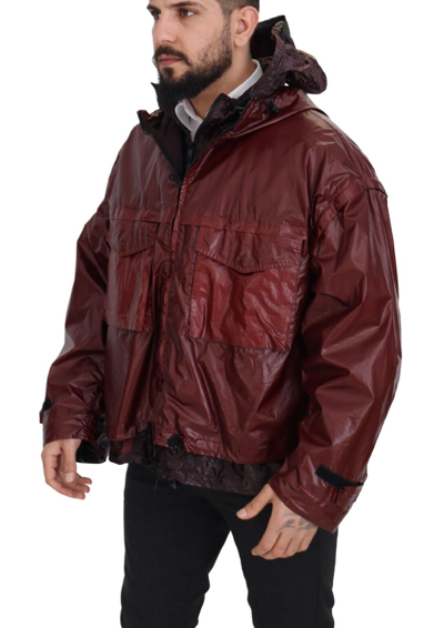 Pre-owned Dolce & Gabbana Jacket Bordeaux Cotton Hooded Full Zip Men It50/us40/l 3400usd In Red