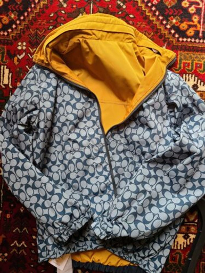 Pre-owned Coach Limited Edition  Logo Zip Reversable Jacket - Xl - Hoodie In Black