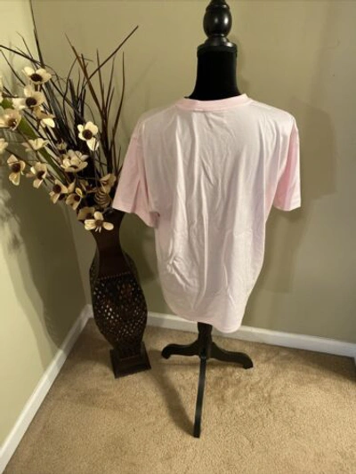 Pre-owned Burberry Women Pink Logo Print Stretch Cotton Oversized T-shirt Size L $440+ Tax