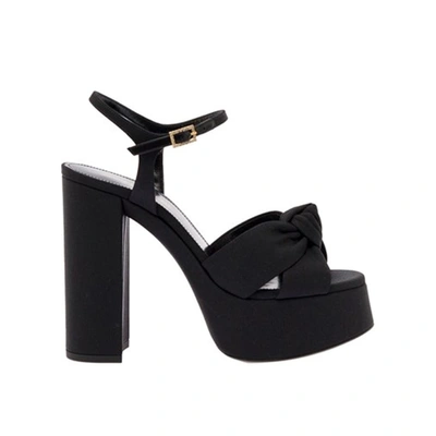 Shop Saint Laurent 95 Node Sandals In Black
