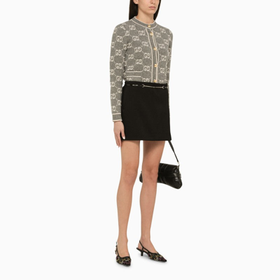 Shop Gucci Grey Wool Knit Cardigan Women In Gray