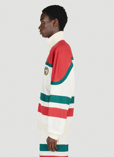 Shop Gucci Men Block Stripe Track Jacket In White