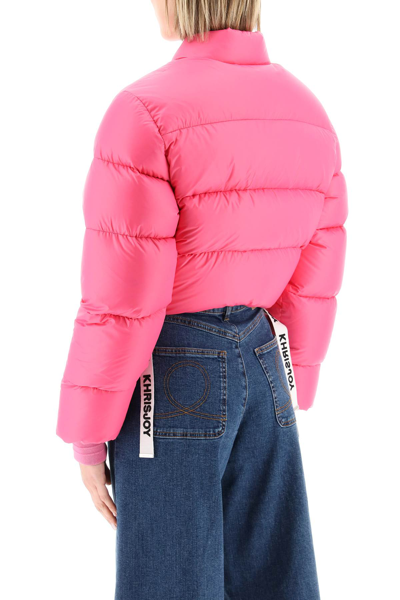 Shop Khrisjoy Cropped Puff Jacket Women In Pink