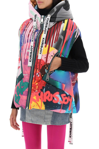 Shop Khrisjoy Graffiti Print Iconic Down Vest Women In Multicolor