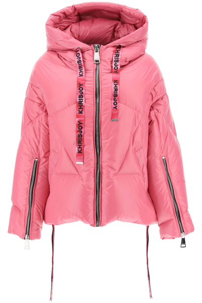 Shop Khrisjoy Khris Iconic Shiny Puffer Jacket Women In Pink