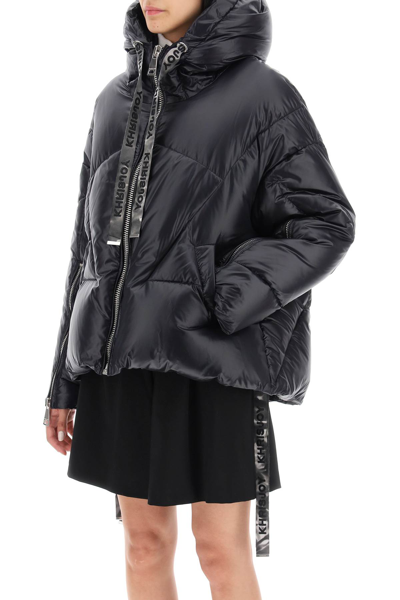 Shop Khrisjoy Khris Iconic Shiny Puffer Jacket Women In Black