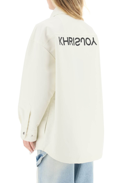 Shop Khrisjoy Oversized Boyfriend Shirt Jacket Women In White