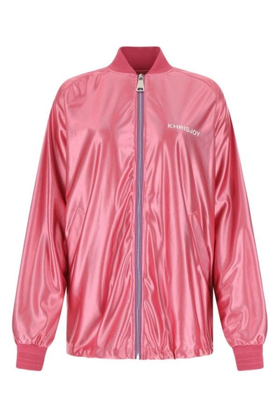 Shop Khrisjoy Woman Pink Polyester Oversize Sweatshirt